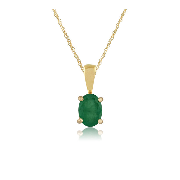 Classic Emerald Pendant on Chain Image 1