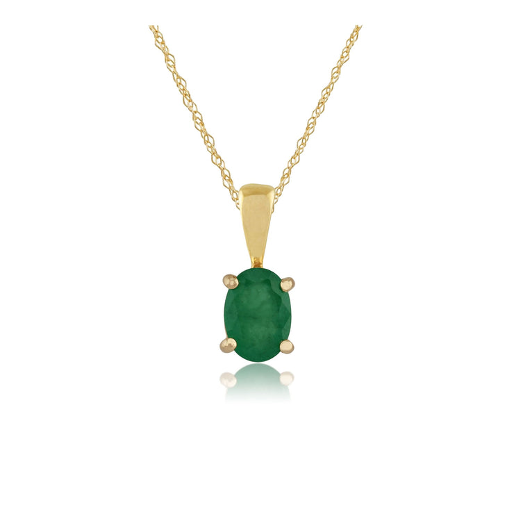 Classic Emerald Pendant on Chain Image 1