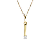 Initial Diamond Letter Necklace In 9ct Yellow Gold