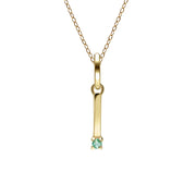 Initial Emerald Letter Necklace In 9ct Yellow Gold