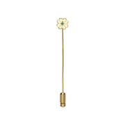 Gardenia Emerald Clover Lapel Pin