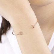 Diamond Pavé Hexagon Open Bangle in 9ct Rose Gold