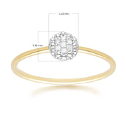 Diamond Pave Round Ring in 9ct Yellow Gold