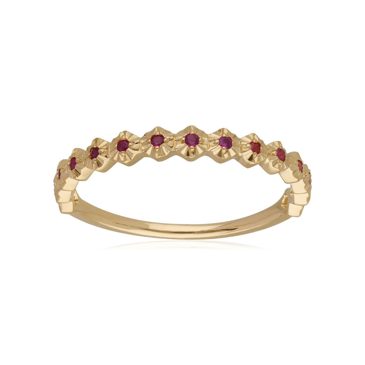 18ct Yellow Gold 0.09ct Ruby Band Ring